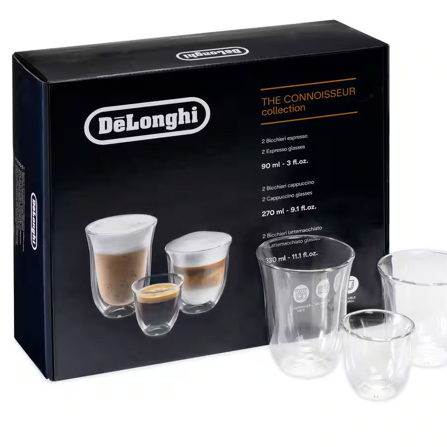Connoisseur-Kollektion, Set mit2 Espresso-, 2 Cappuccino- und 2 Latte Macchiato (Doppelwandige Gläser)