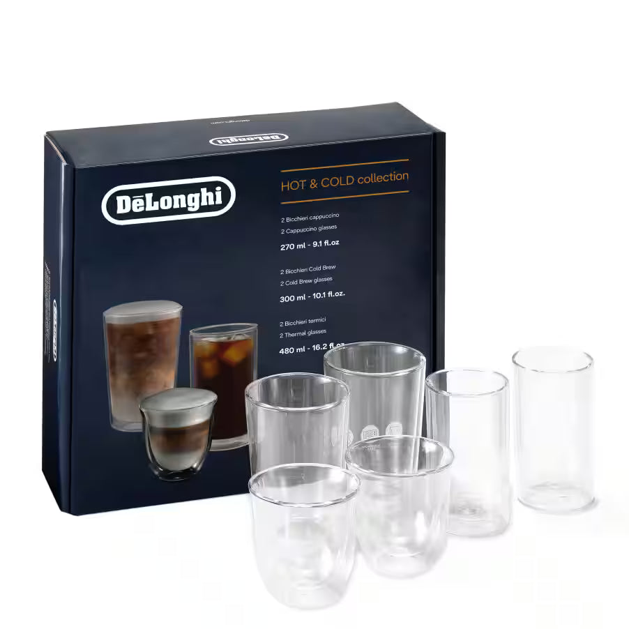 Hot&Cold-Kollektion, Set mit 2 Cappuccino-, 2 Cold Brew- und 2 doppelwandigen Thermogläser